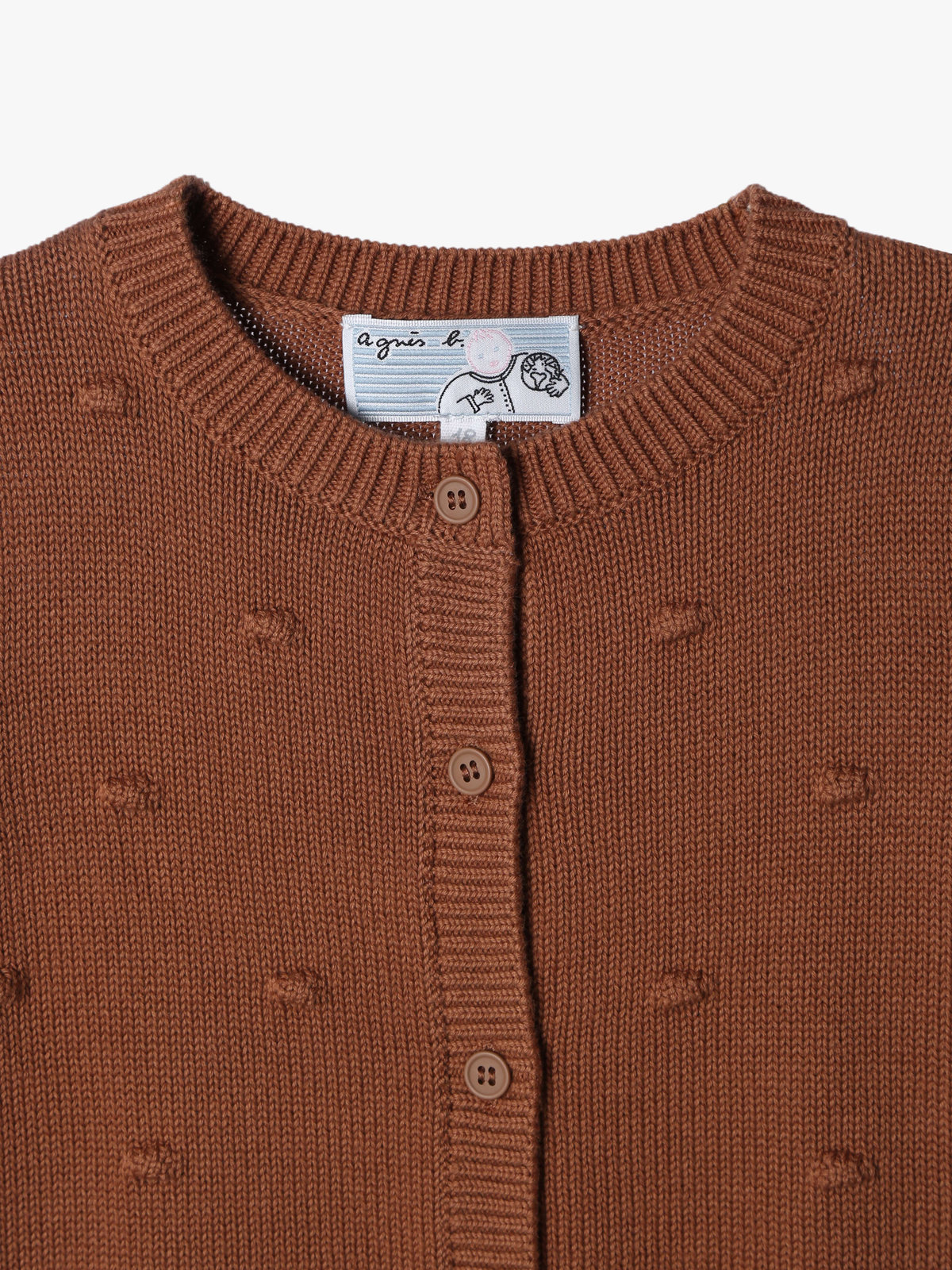 ENFANT ベビー 【Outlet】ベビー ドット コットン 長袖 カーディガン ピンクゴールド