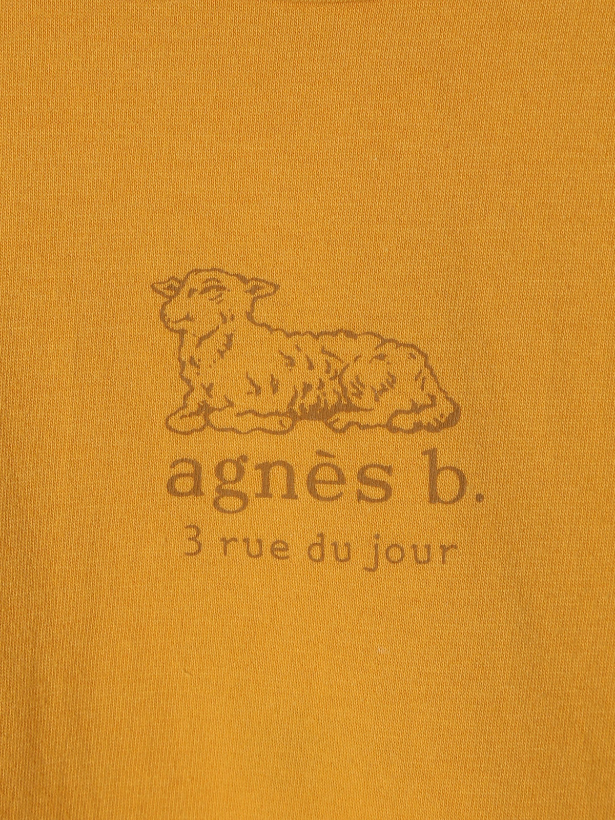 ENFANT ユニセックス キッズ ロゴ コットン 半袖 Tシャツ Agneau マスタード
