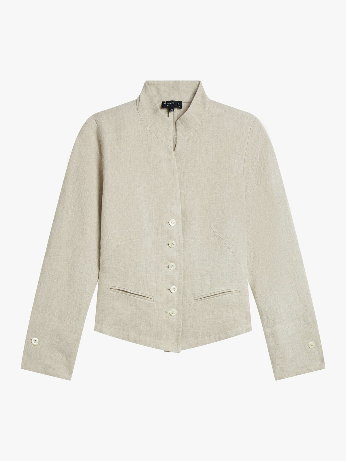 FEMME ウィメンズ リネン スタンドカラー ジャケット ベージュ