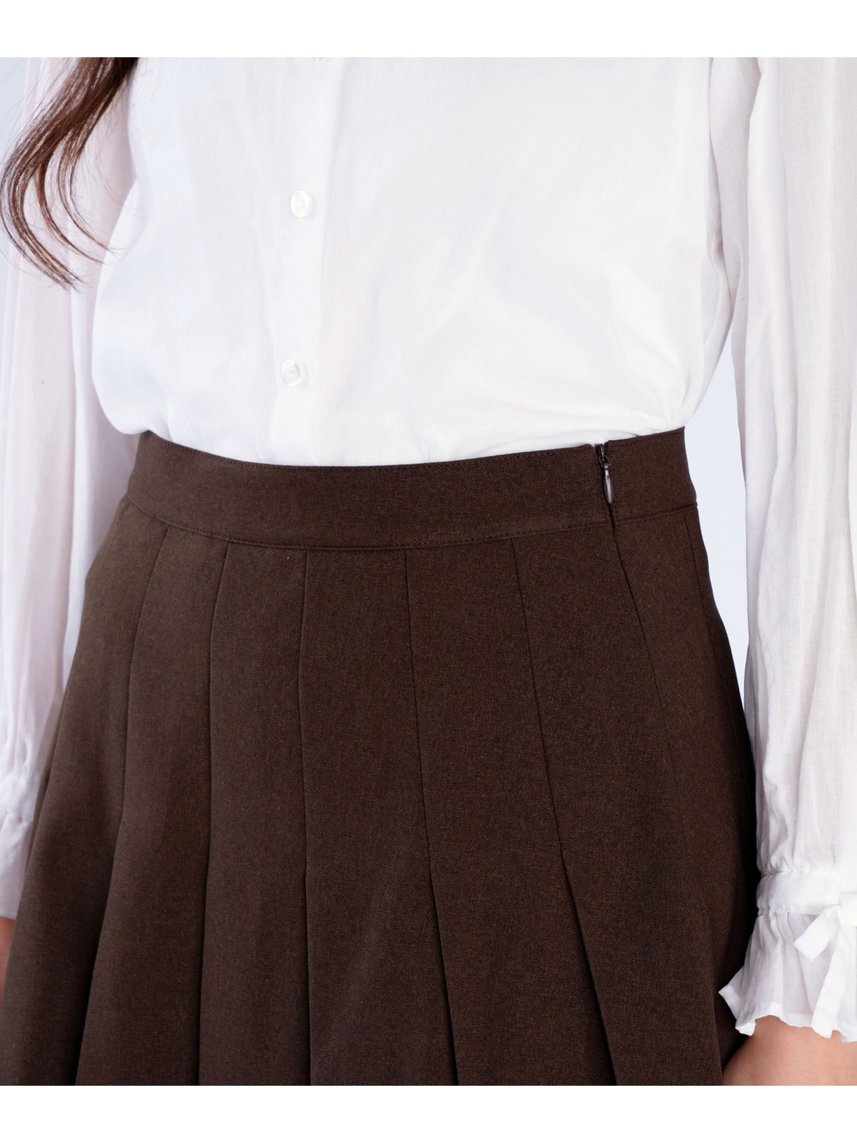 To b. by agnès b. 【Outlet】プリーツ ミニスカート ブラウン