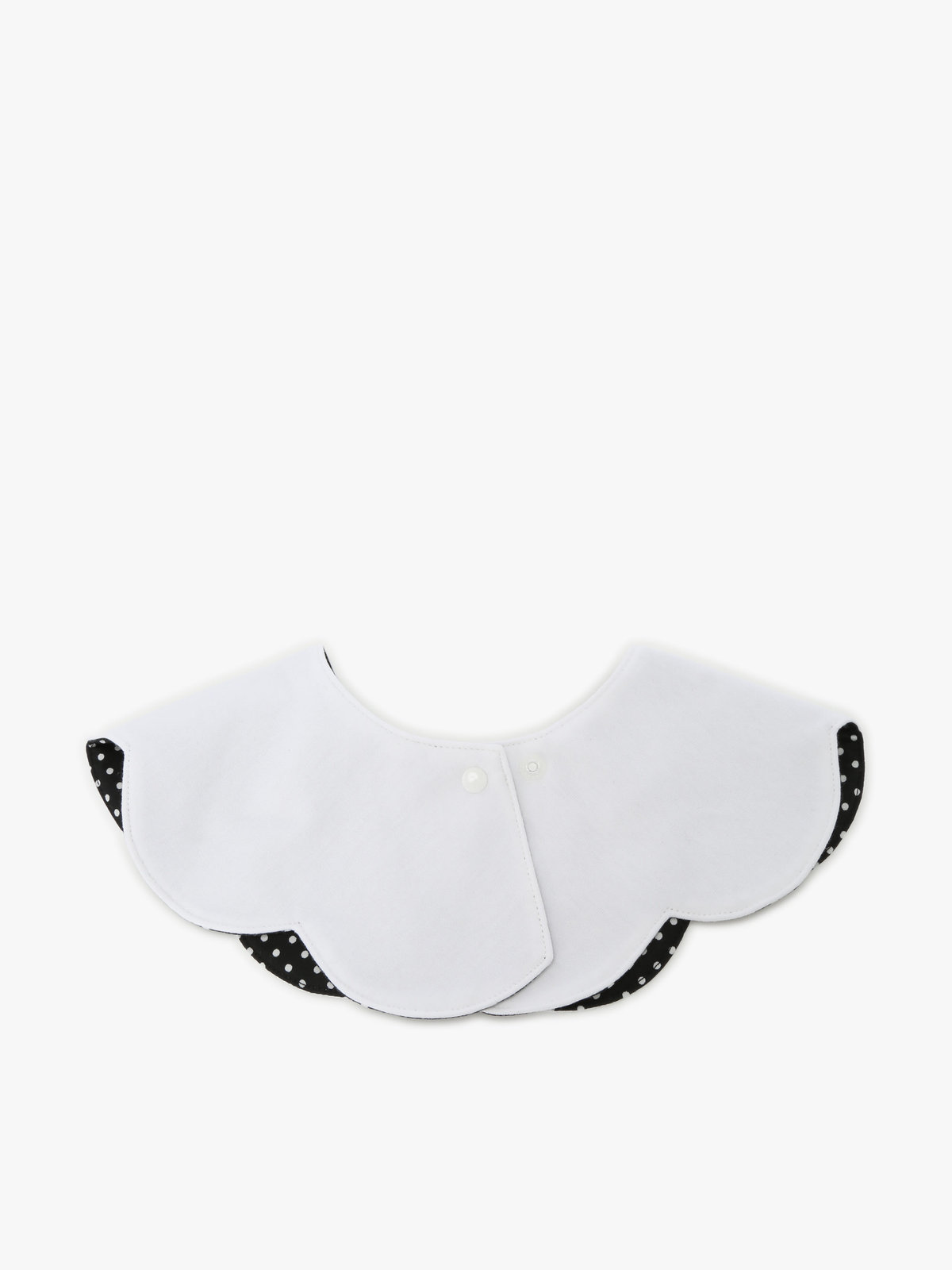 ENFANT ベビー ベビー ロゴ刺繍 スカラップ リバーシブルスタイ ブラック