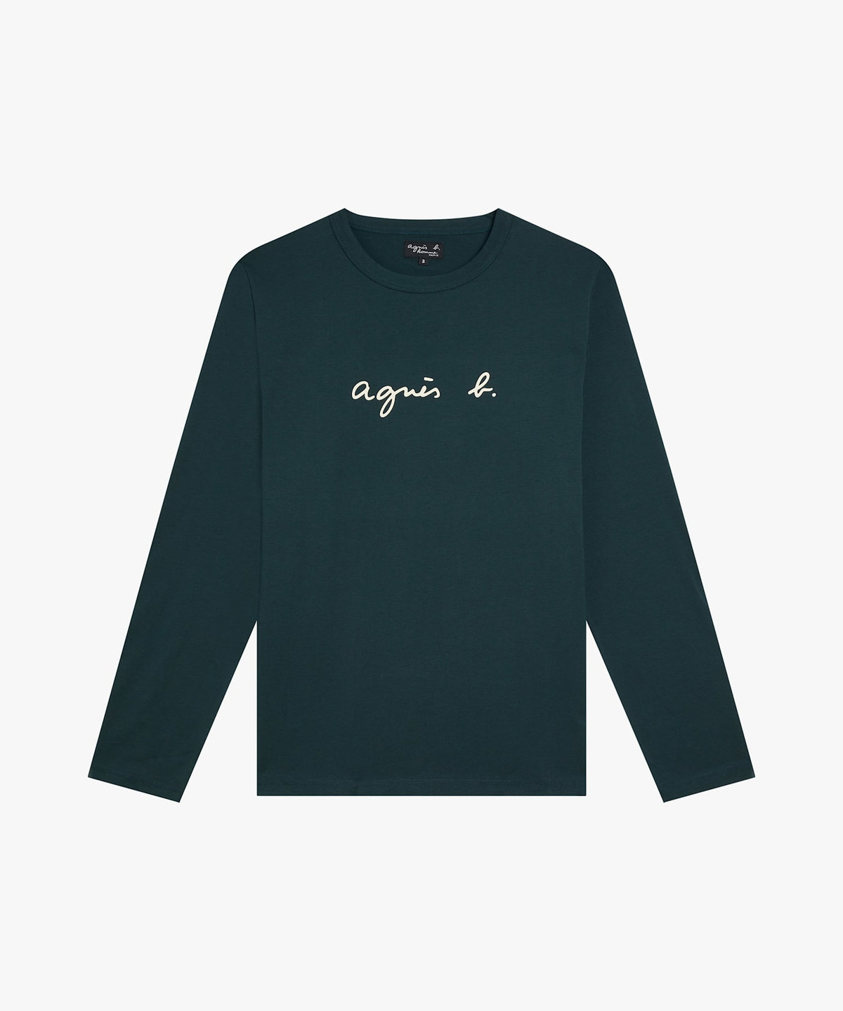 HOMME メンズ メンズ ロゴ プリント 長袖 Tシャツ "New Coulos" グリーン