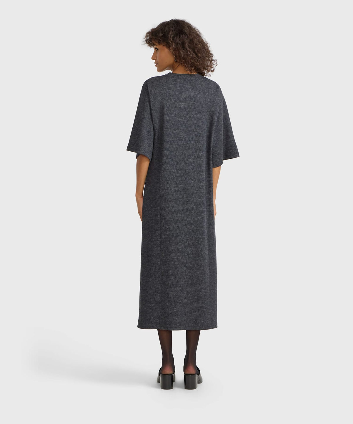 FEMME ウィメンズ ジャガード 半袖 ワンピース "Yoko" グレー