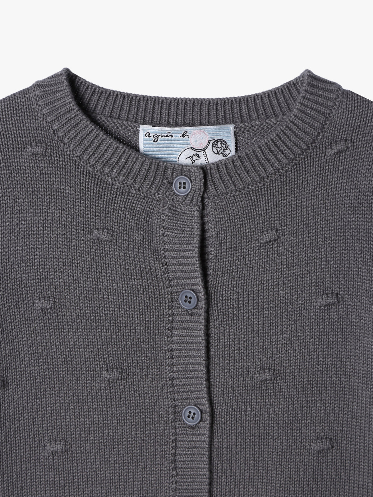 ENFANT ベビー 【Outlet】ベビー ドット コットン 長袖 カーディガン グレー