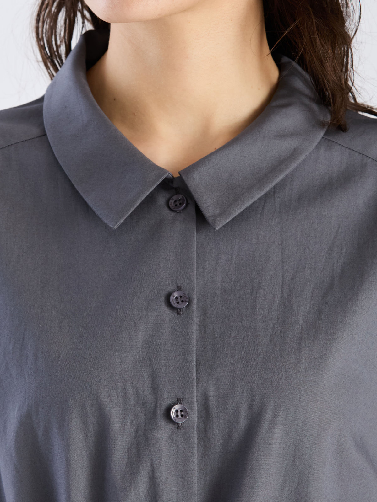 To b. by agnès b. コットン レディ ドレス チャコールグレー