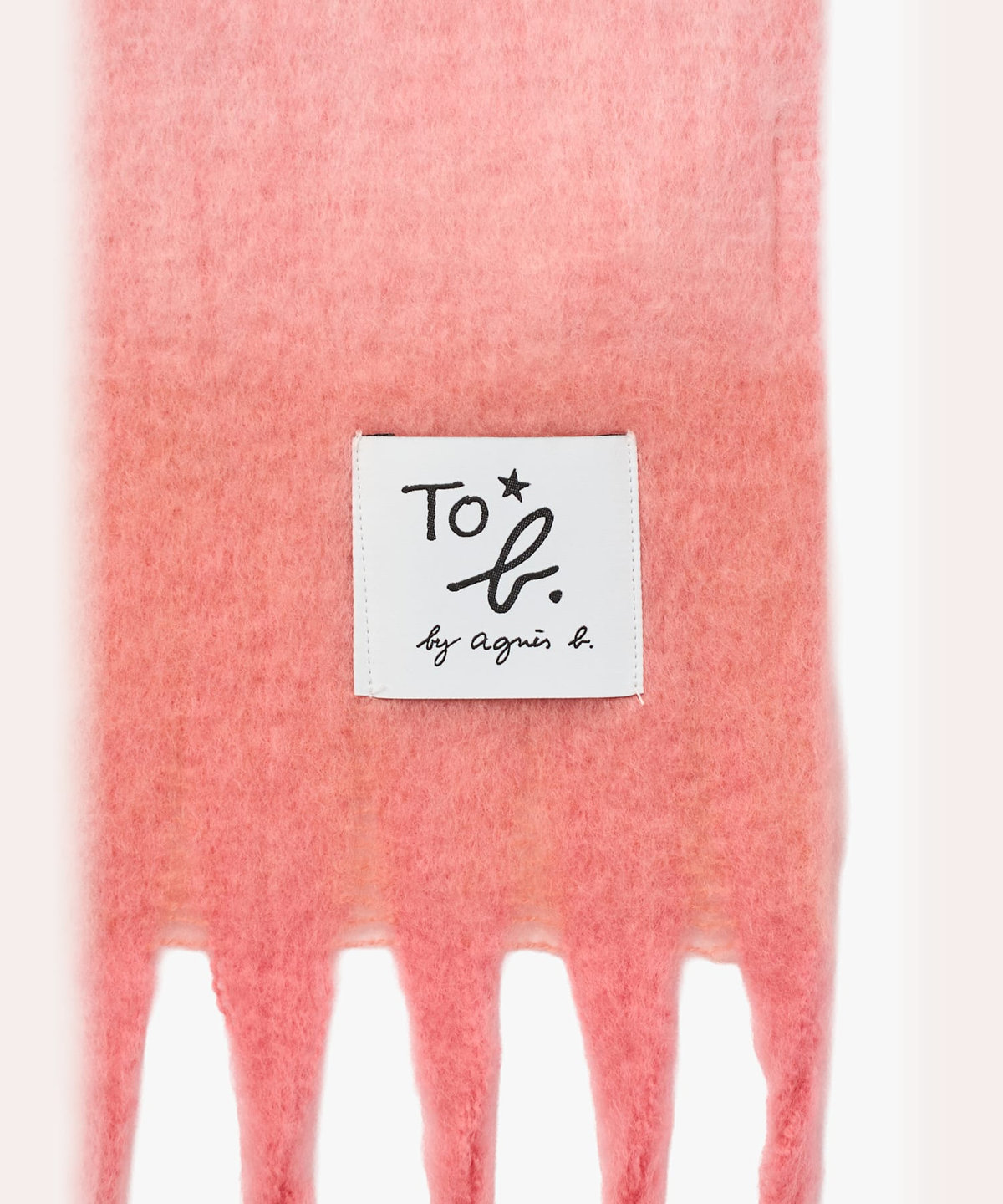 To b. by agnès b. ブロックチェック マフラー ピンク