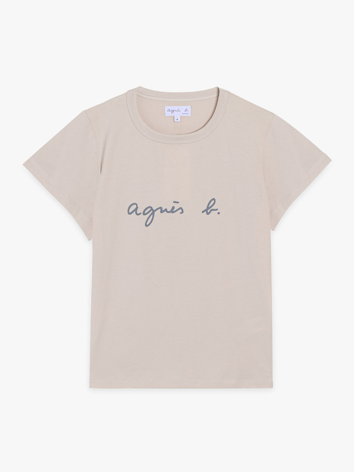 FEMME ウィメンズ ロゴプリント コットン 半袖Tシャツ "Brando" ベージュ系その他