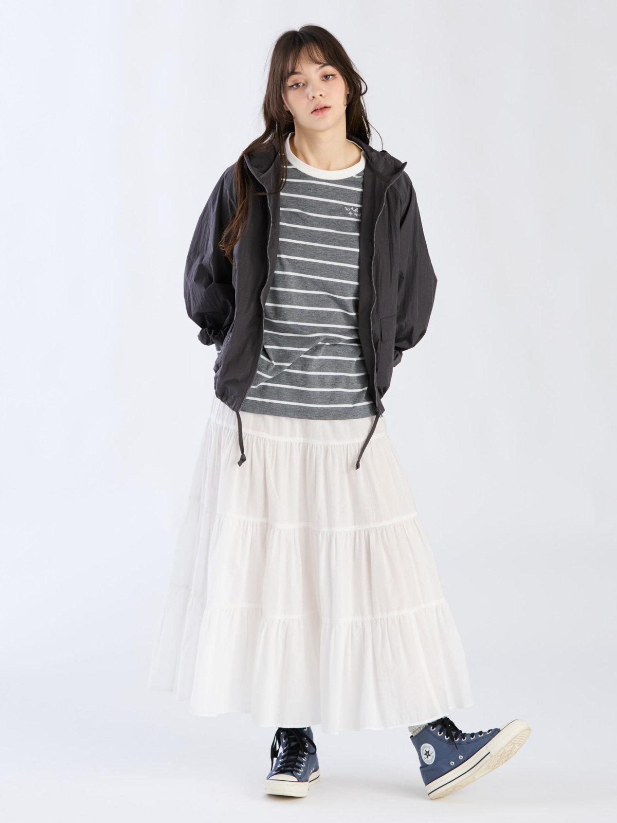 To b. by agnès b. 【Outlet】ナイロンパーカージャケット チャコールグレー