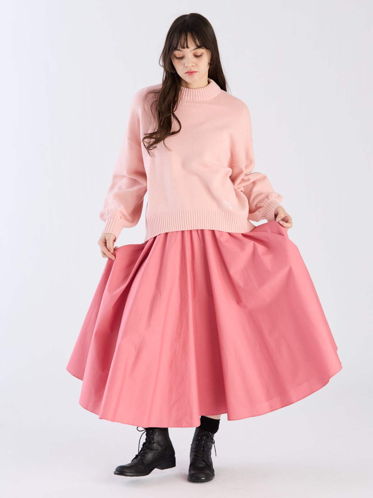 To b. by agnès b. 【Outlet】コットン サーキュラー スカート ピンク