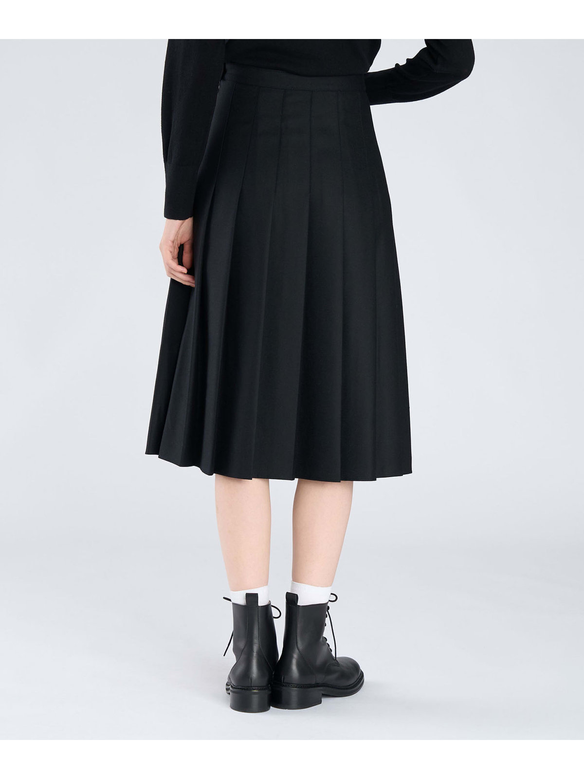 FEMME ウィメンズ ウール プリーツ スカート "Cherine" ブラック