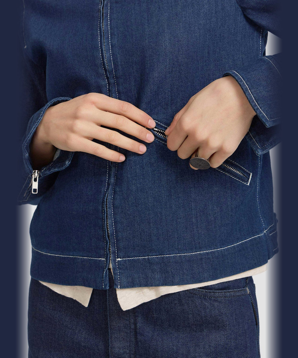 FEMME ウィメンズ デニム ジャケット "Lesley" ネイビー