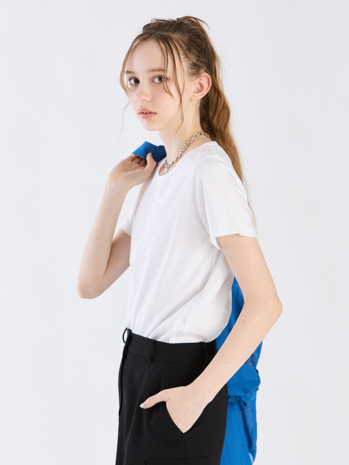 To b. by agnès b. 【Outlet】ロゴフォイルプリントTシャツ ホワイト