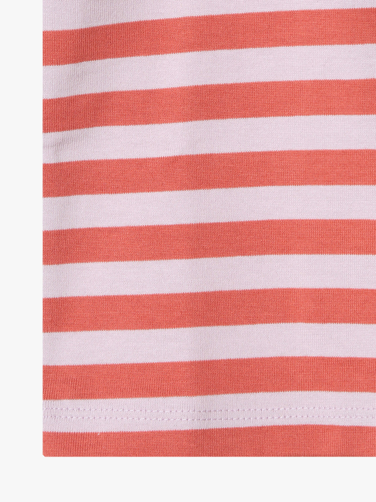 ENFANT ベビー ベビー 細ボーダー コットン 半袖 Tシャツ コーラルピンク