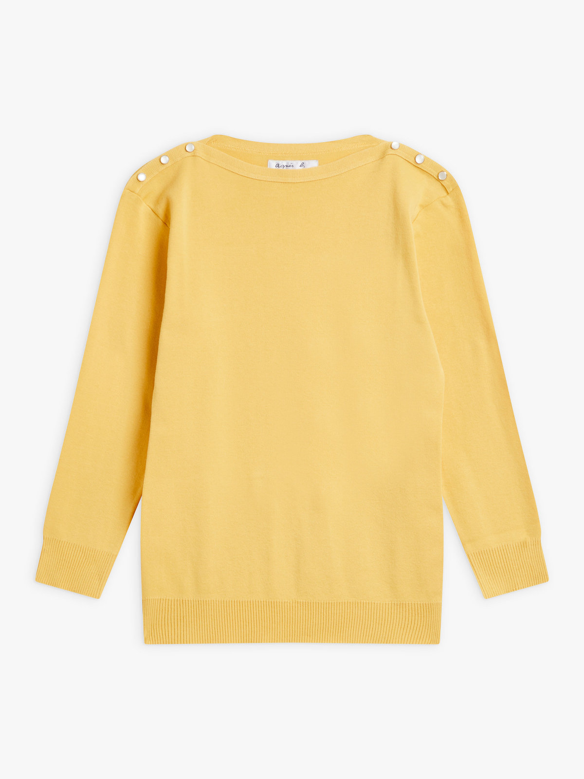 FEMME ウィメンズ 【Outlet】コットン ニット 7分袖 ボートネック プルオーバー "Badiane" イエロー系その他