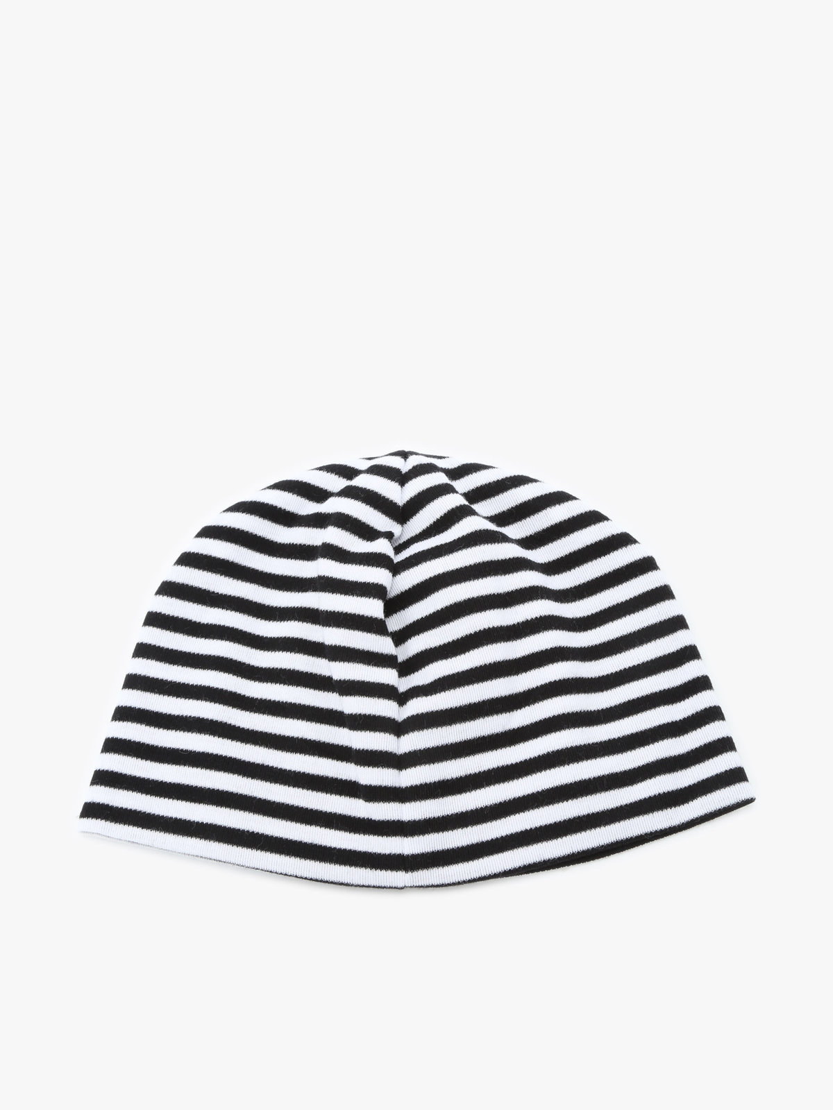 ENFANT ベビー ベビー ”b.”ロゴ 刺繍 細ボーダー コットン ハット ブラック