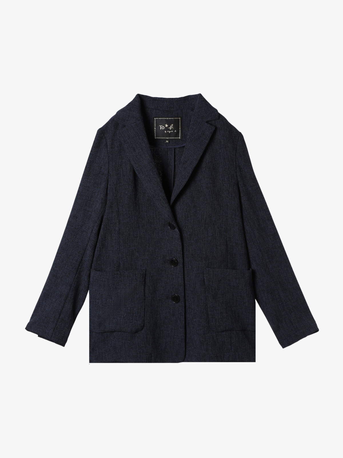 To b. by agnès b. ミックスツイード テーラードジャケット ネイビー