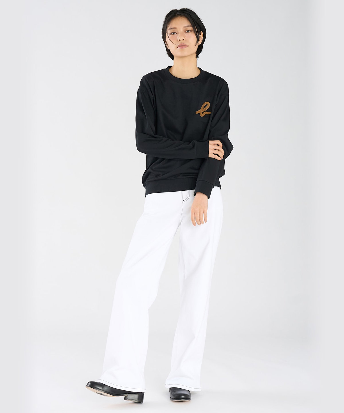 FEMME ウィメンズ "b."ロゴ コットン 長袖 スウェット ブルー系その他