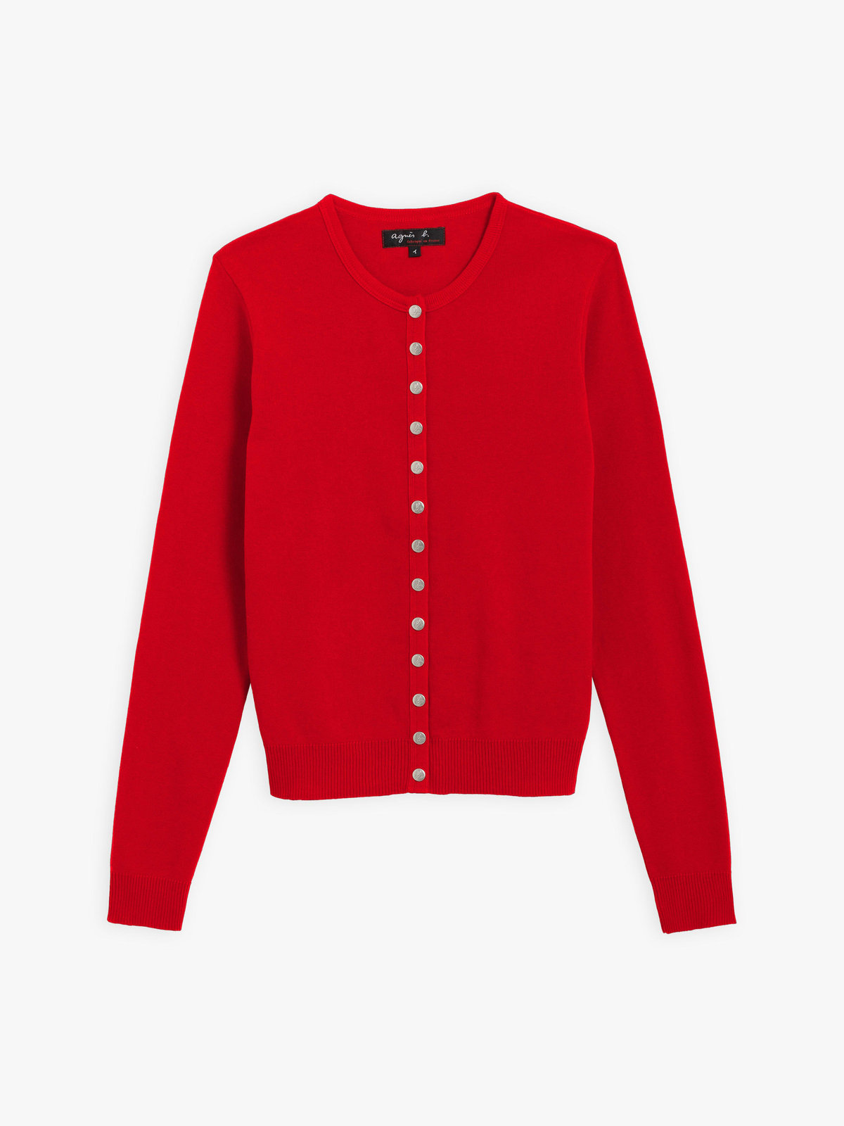 FEMME ウィメンズ コットン ニット 長袖 カーディガンプレッション "Swing" レッド