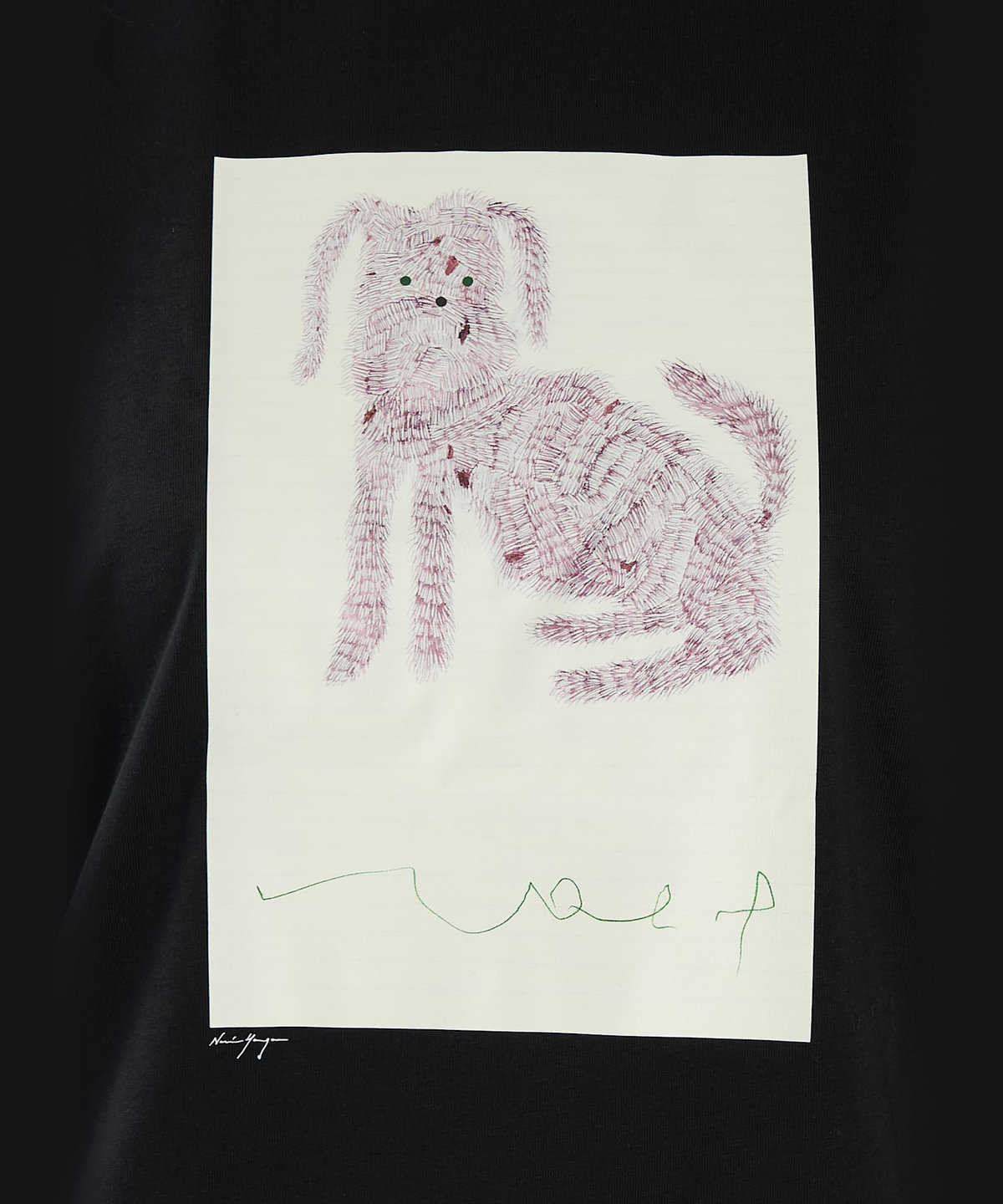 To b. by agnès b. Dog T オーガニックコットン 半袖 アーティストTシャツ ブラック