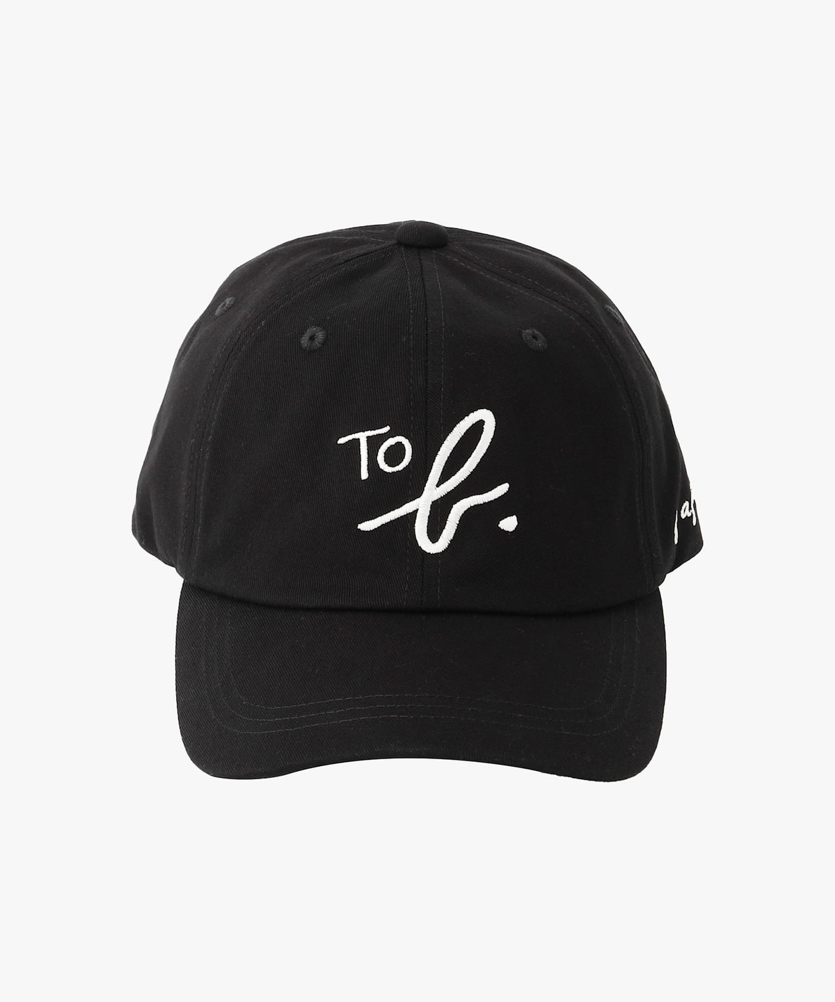 To b. by agnès b. "To b." ビッグロゴ 刺繍 キャップ ブラック