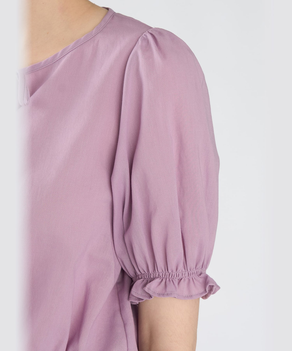 To b. by agnès b. コットン シフォン パフィー 半袖 ブラウス パープル系その他