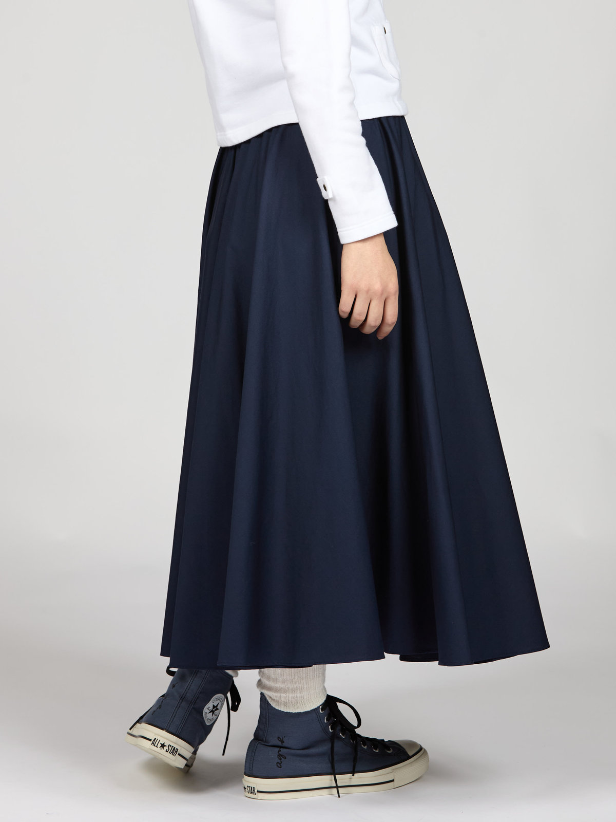 To b. by agnès b. 【Outlet】コットン サーキュラー スカート ネイビー