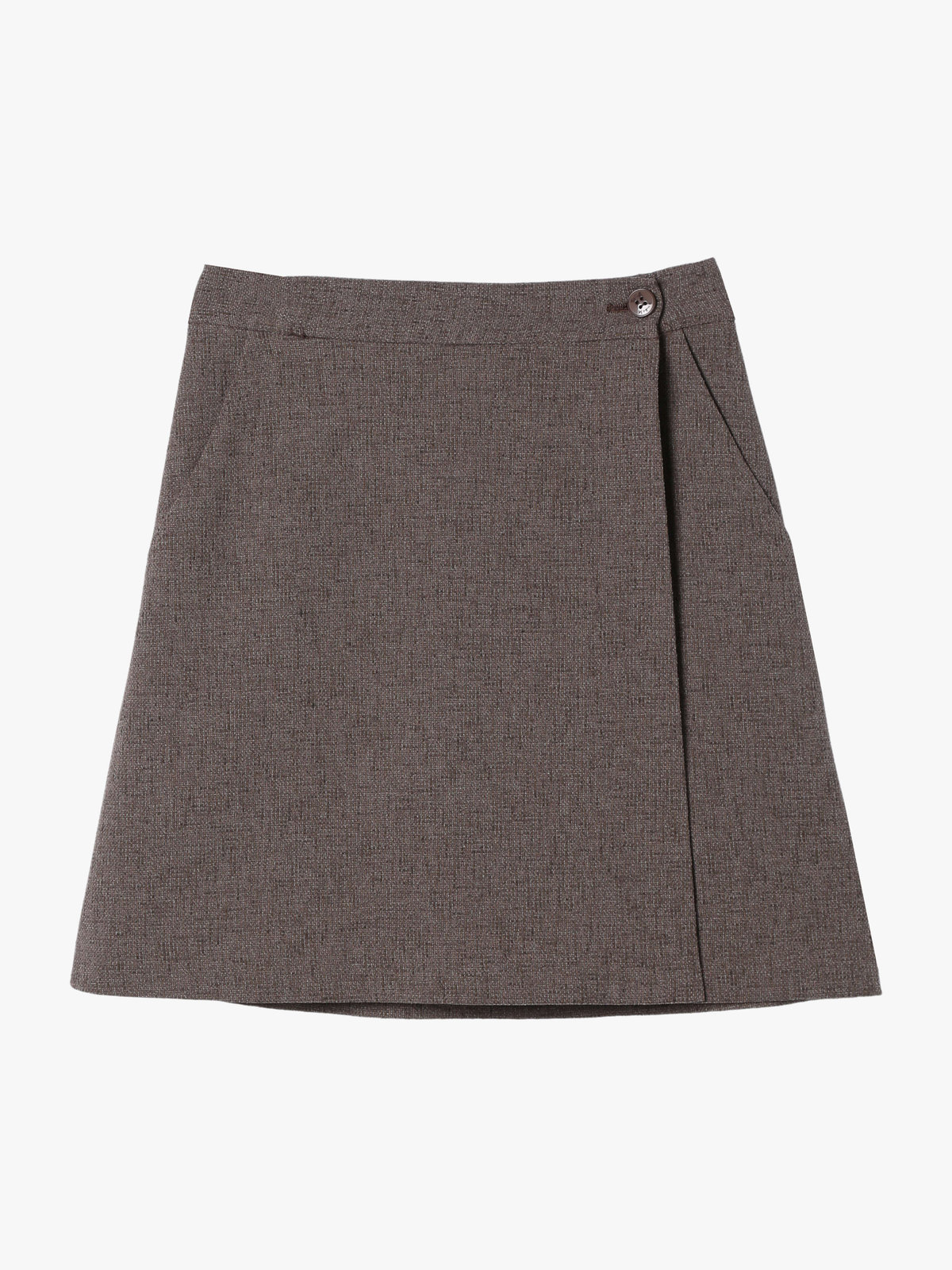 To b. by agnès b. ミックスツイード ラップスカート ベージュ