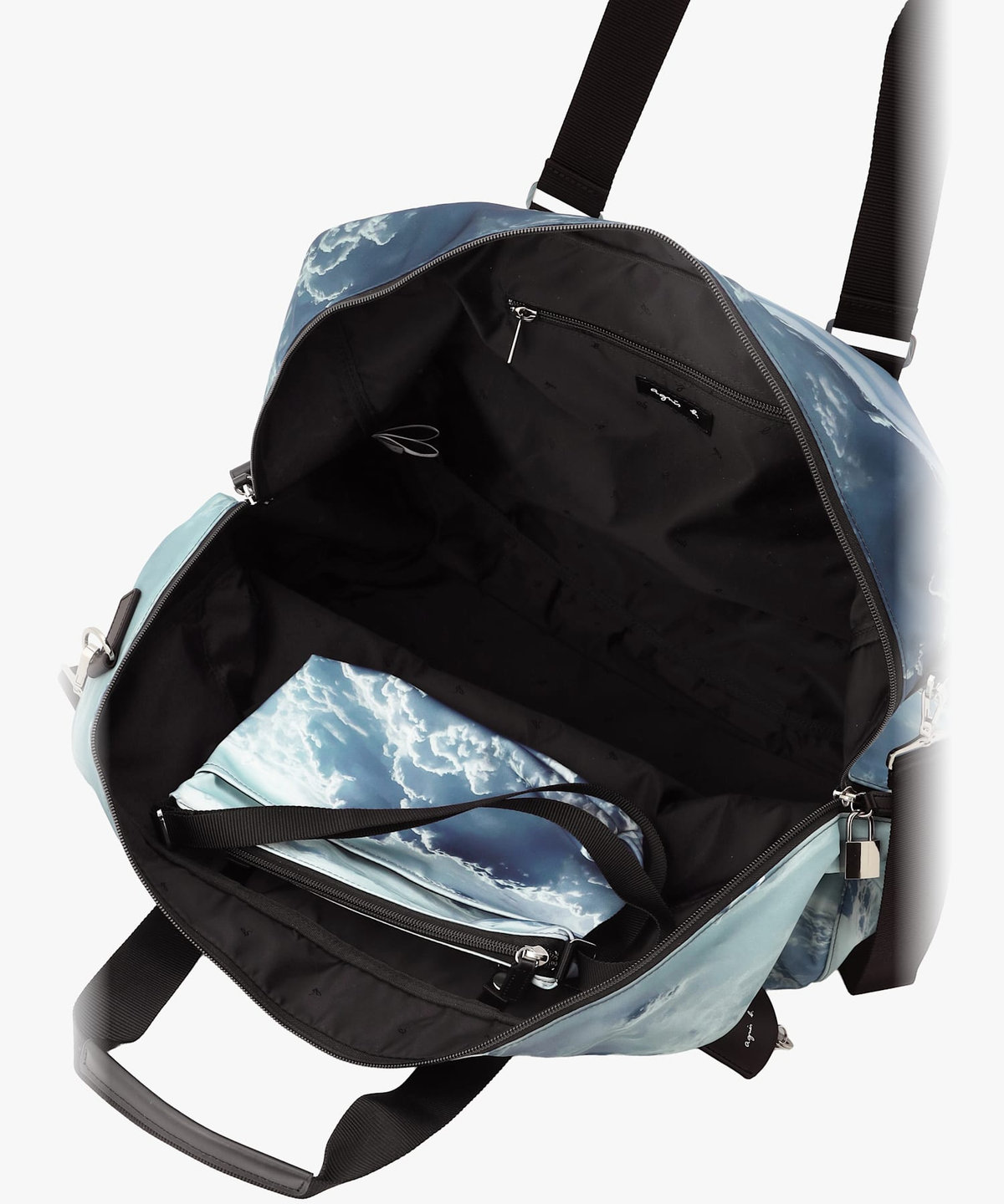 VOYAGE ウィメンズ バッグ＆ウォレット フォトプリント 2way ラージ ボストンバッグ "View from Plane" RAT01Q-01 ブルー