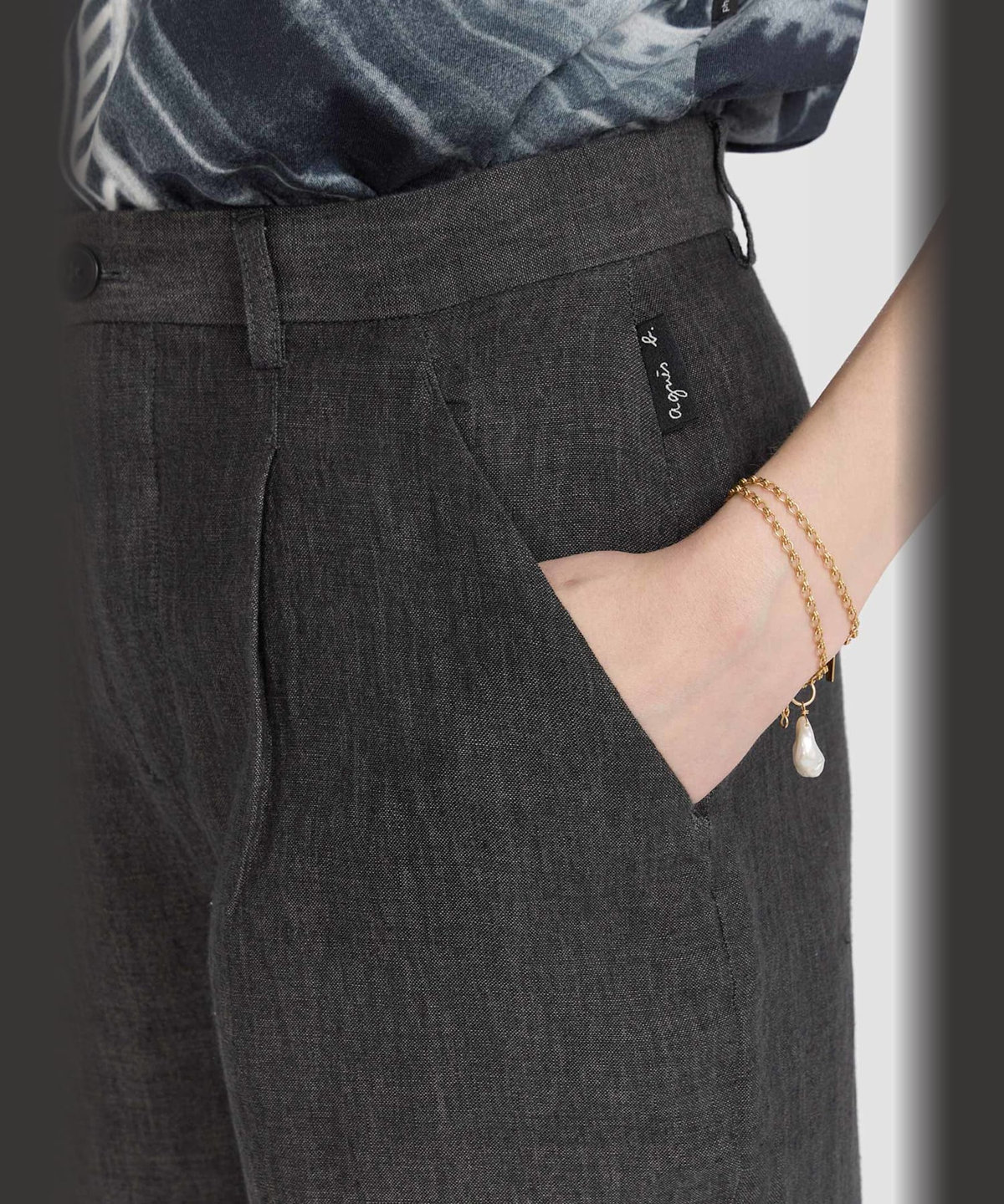 FEMME ウィメンズ リネン ロング パンツ "Vesper" グレー