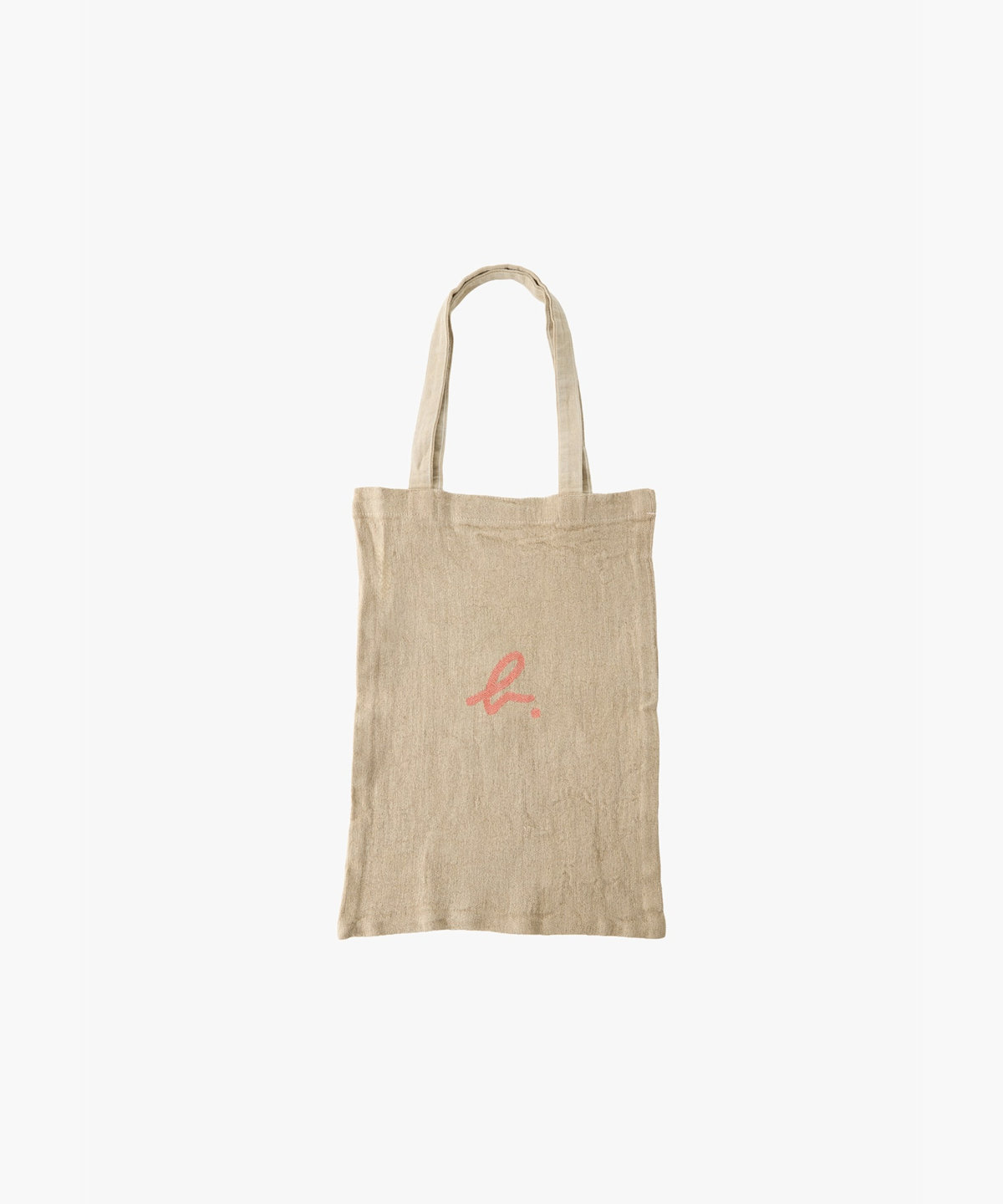 FEMME ウィメンズ "b."ロゴ リネン コットン キャンバス トートバッグ "Noe" オレンジ