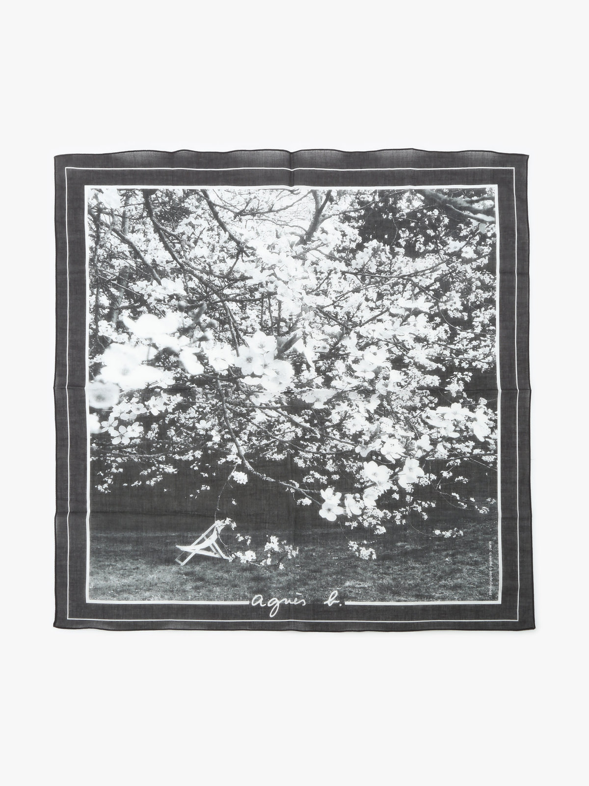 FEMME ウィメンズ 【by R 限定品】agnes b. フォトプリント コットン バンダナ "Sakura" マルチ