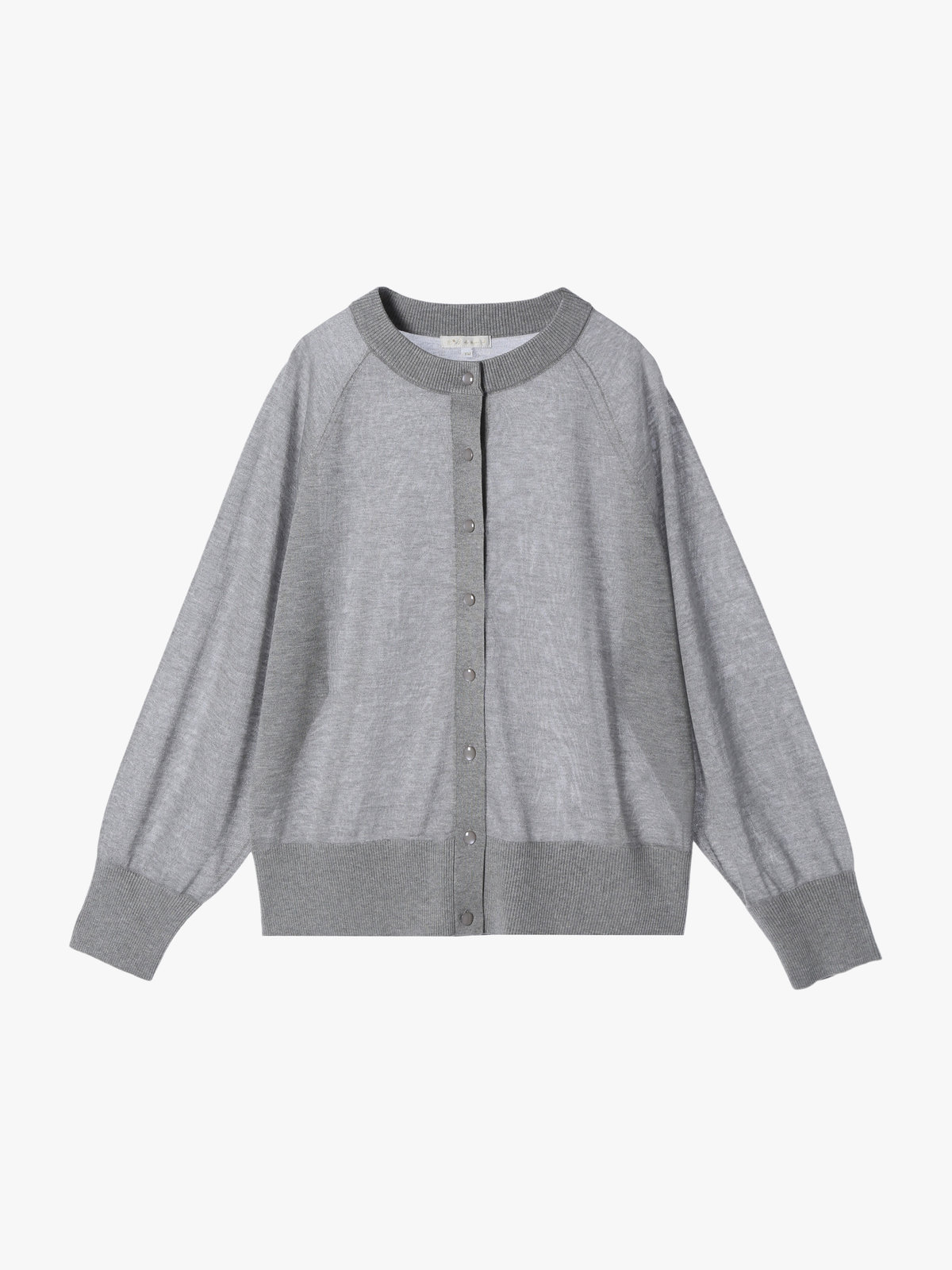 To b. by agnès b. 【Outlet】シアー ラグランスリーブ ニット カーディガン グレー