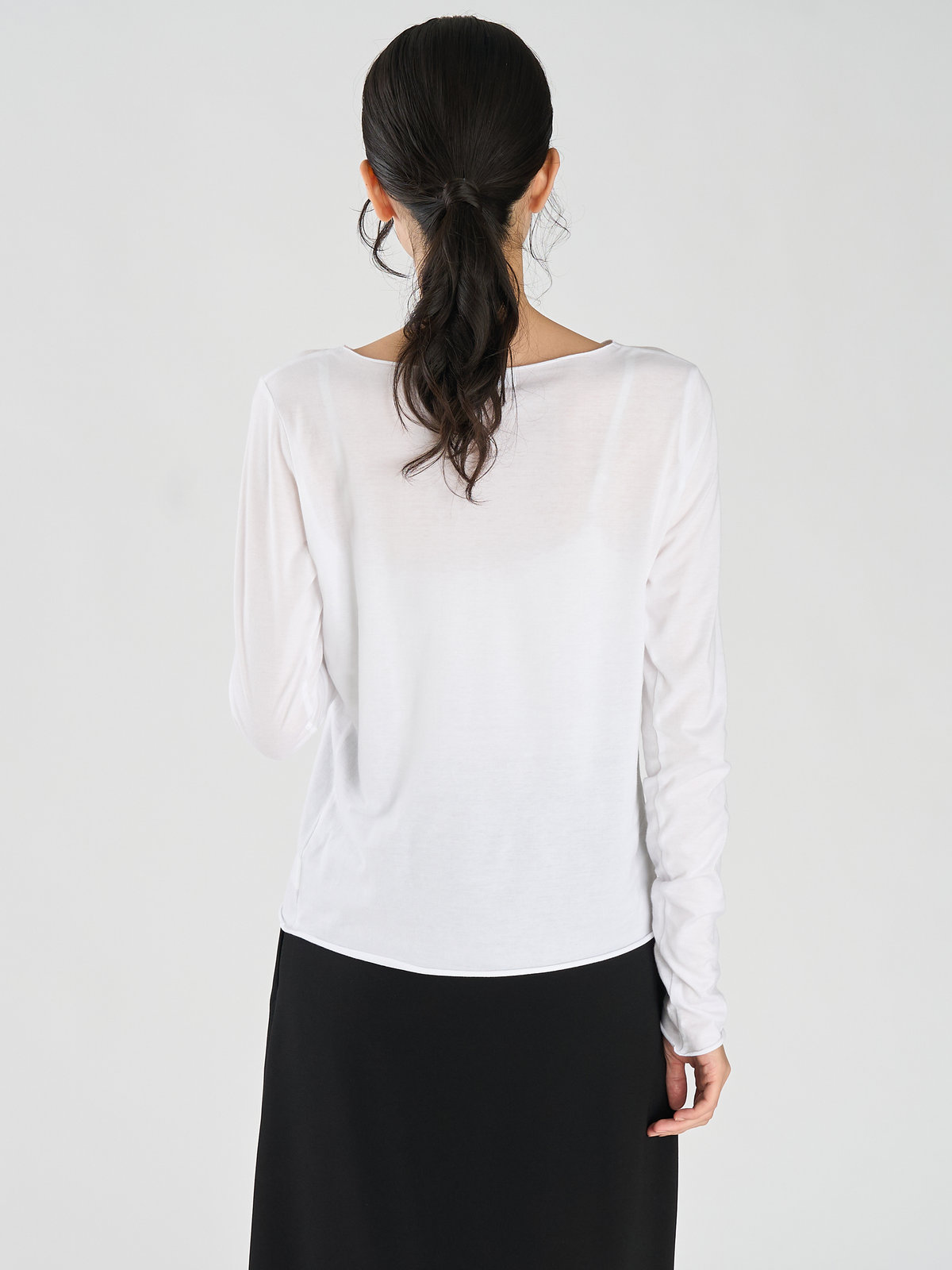 FEMME ウィメンズ J309 TS ロングスリーブコットンTシャツ ホワイト