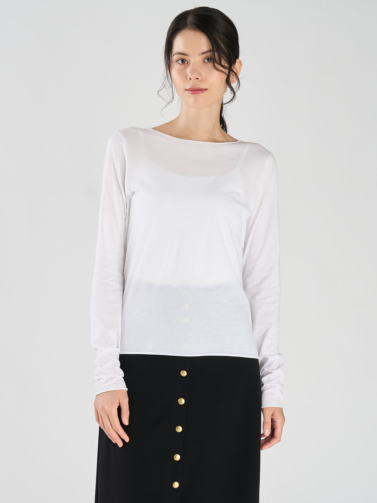 FEMME ウィメンズ J309 TS ロングスリーブコットンTシャツ ホワイト