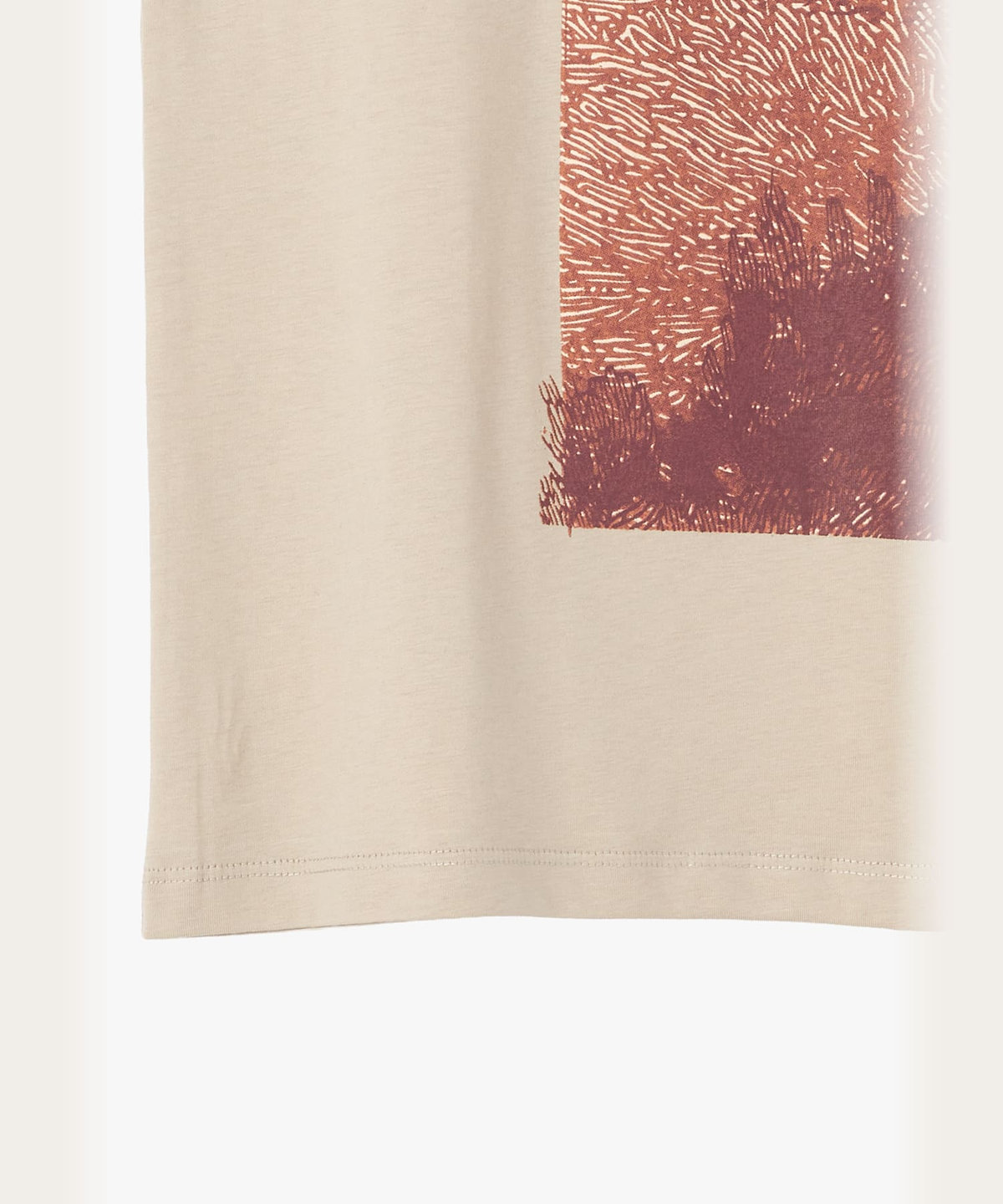 FEMME ウィメンズ オーガニックコットン 長袖 アーティストTシャツ"Aurore de la Marinerie" ブラウン