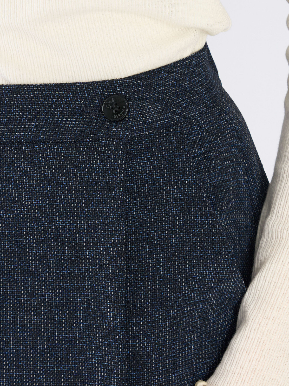 To b. by agnès b. ミックスツイード ラップスカート ネイビー