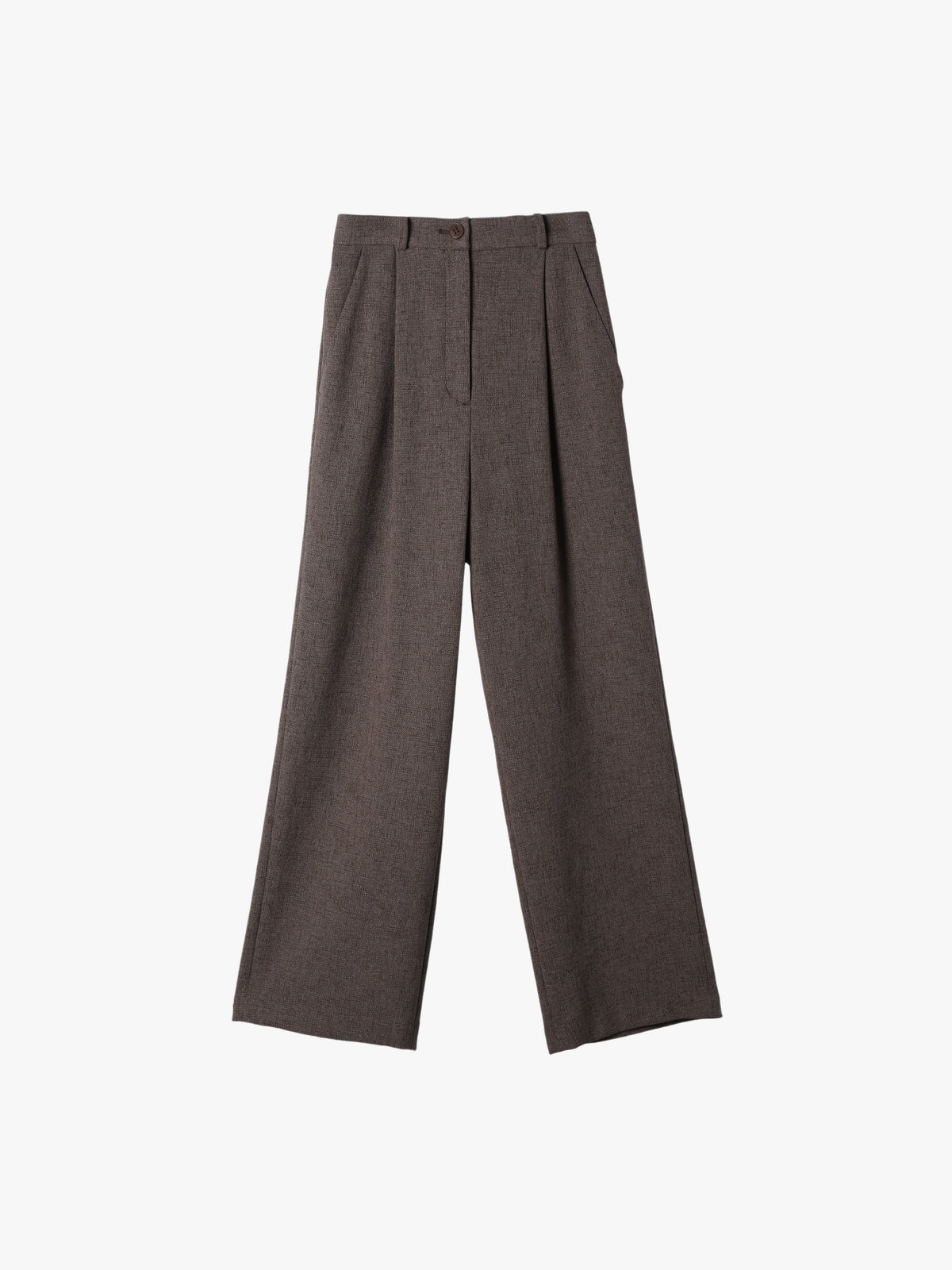 To b. by agnès b. ミックスツイード タックパンツ ベージュ