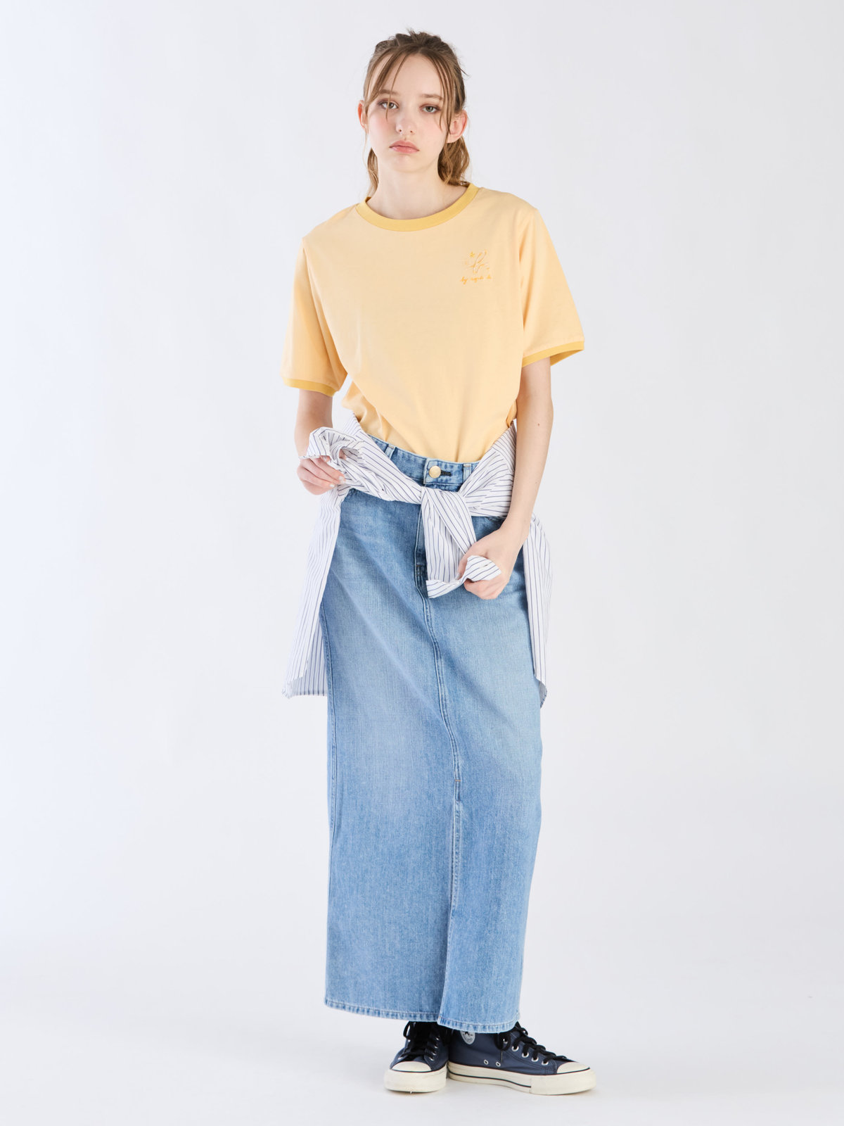 To b. by agnès b. 【Outlet】エンブロイダリーリンガーTシャツ オレンジ系その他