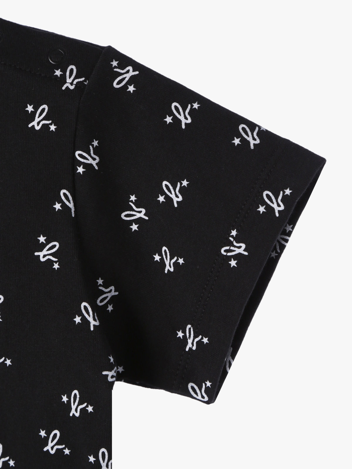 ENFANT ベビー ベビー 総柄プリント オーガニックコットン 半袖Tシャツ ブラック