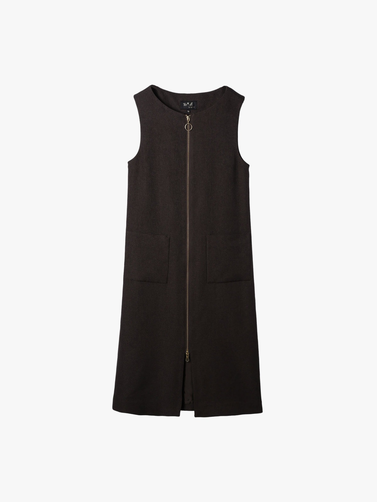 To b. by agnès b. 【Outlet】フロントジッパー ロング ジャンパーワンピース ブラウン