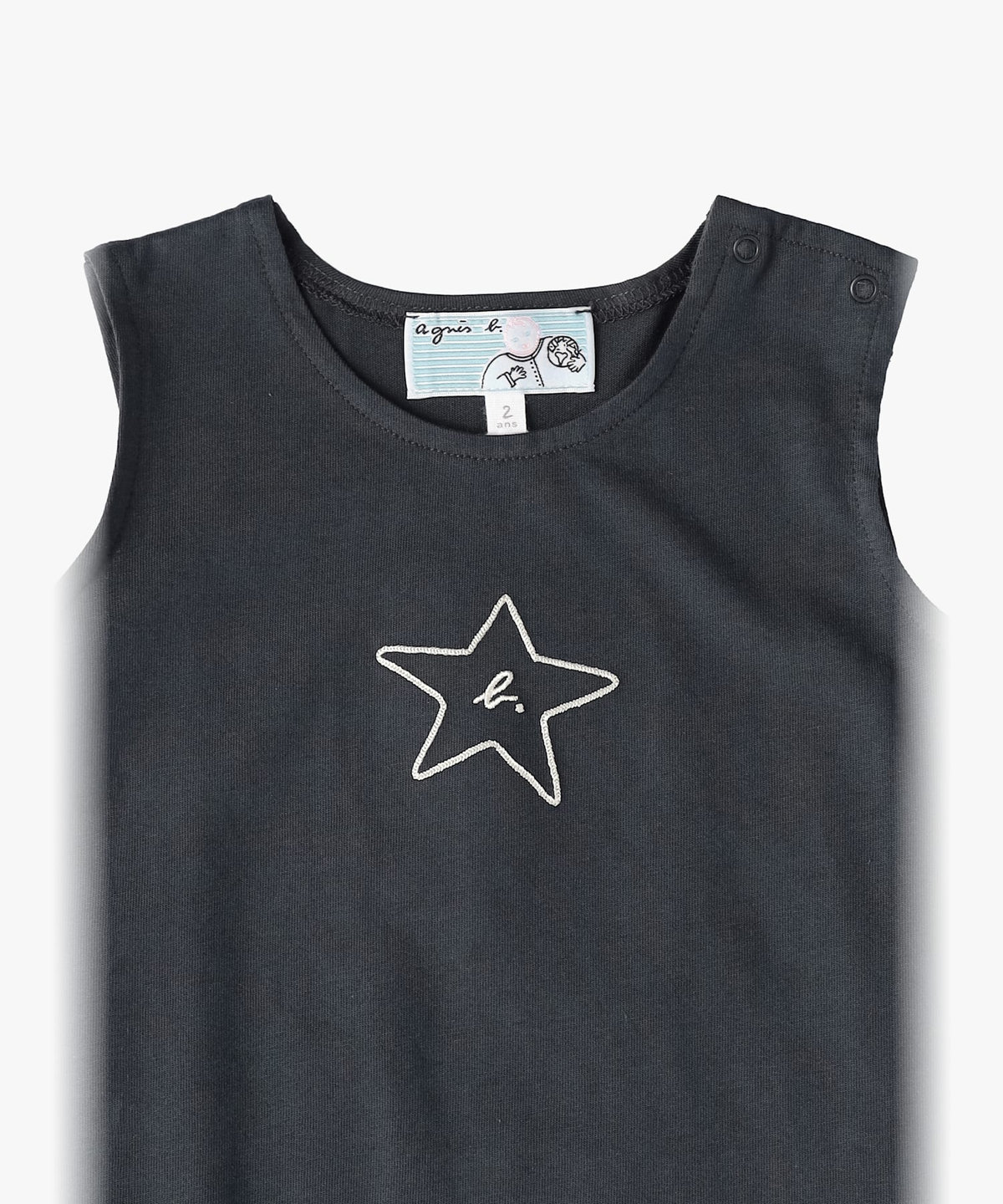 ENFANT ベビー ベビー "b." ロゴ スター コットン ノースリーブ ワンピース "Barbie" グレー