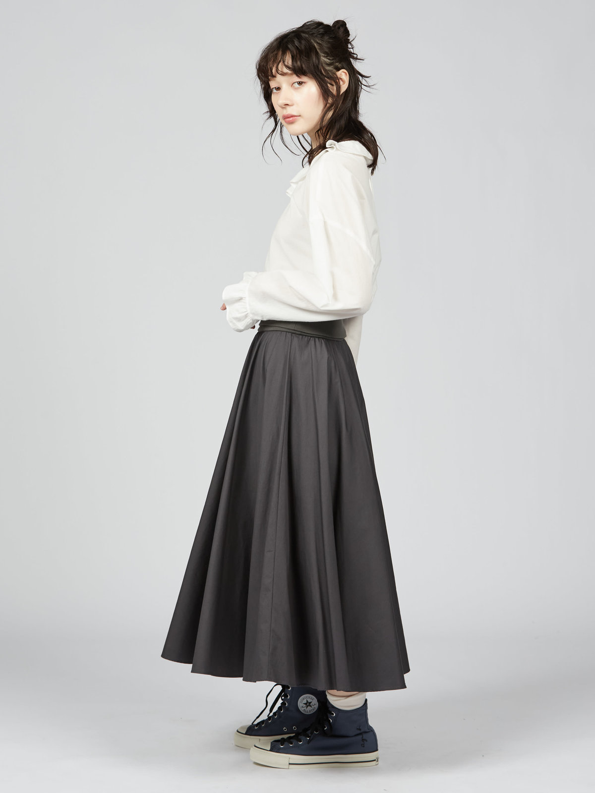 To b. by agnès b. コットン サーキュラー スカート グレー