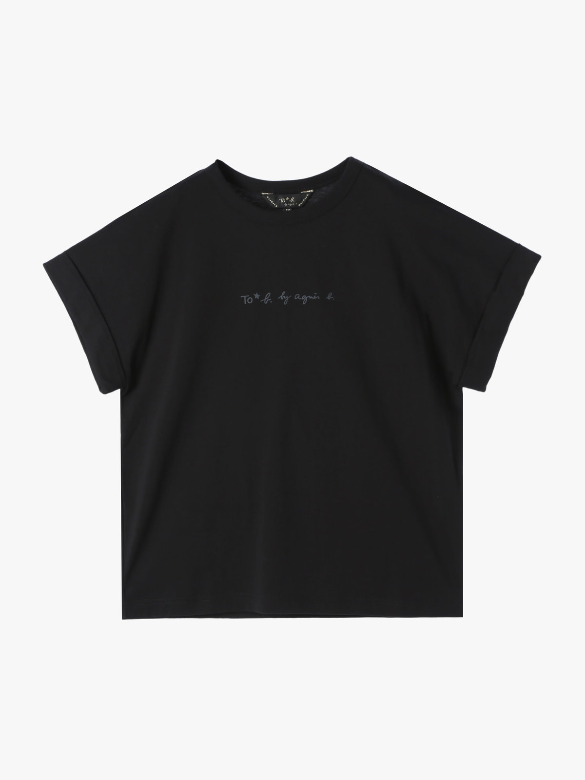 To b. by agnès b. ロゴ プリント コットン マカロン Tシャツ ブラック