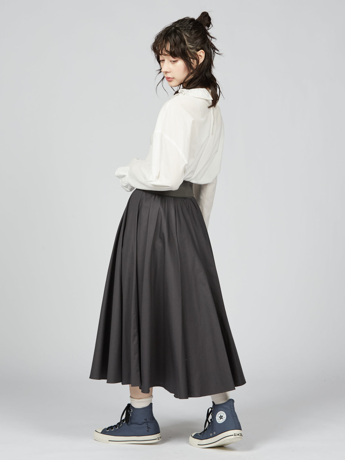 To b. by agnès b. コットン サーキュラー スカート グレー