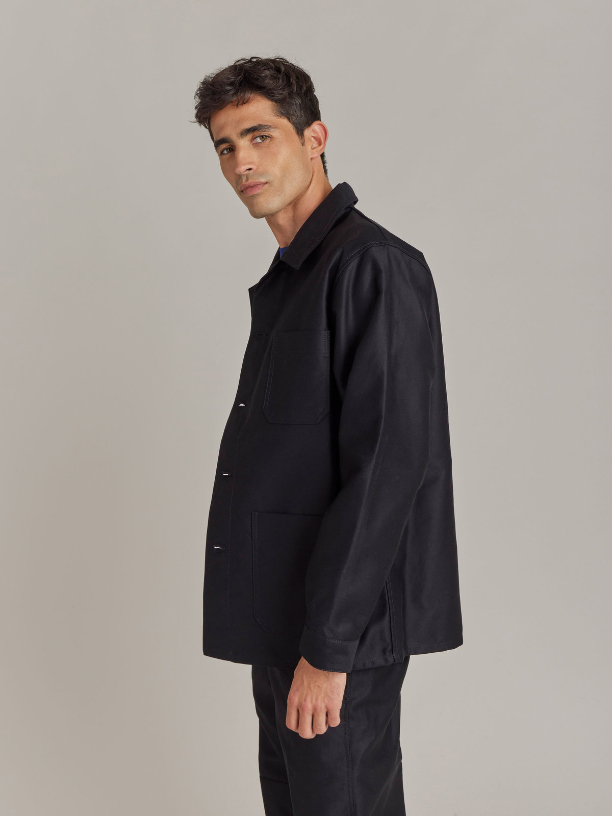 HOMME メンズ 【Outlet】AN53 VESTE agnes b.×Dolmen ワークジャケット ブラック