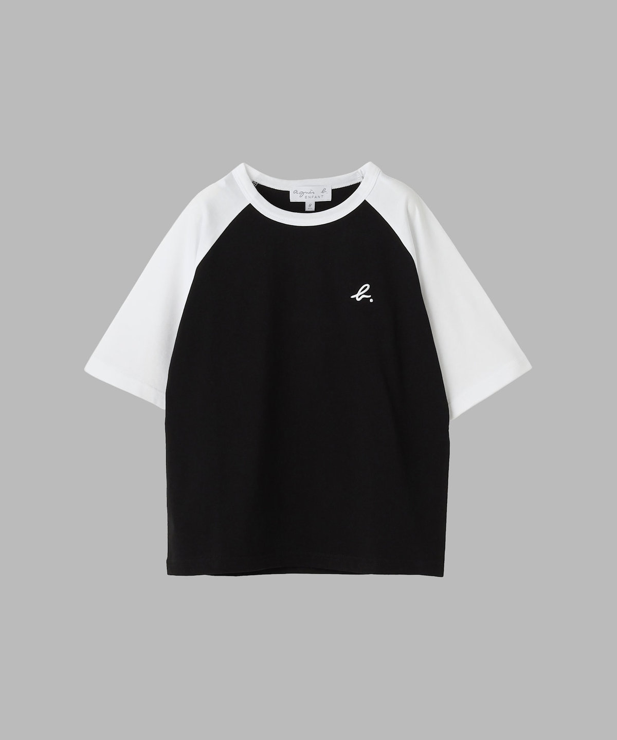 ENFANT ユニセックス キッズ "b." ロゴ 刺繍 コットン 半袖 Tシャツ ホワイト
