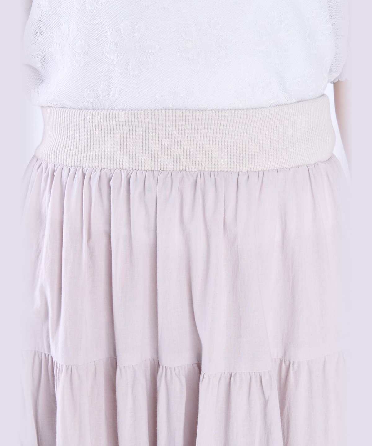 To b. by agnès b. コットン フォーティアード スカート ライトグレー