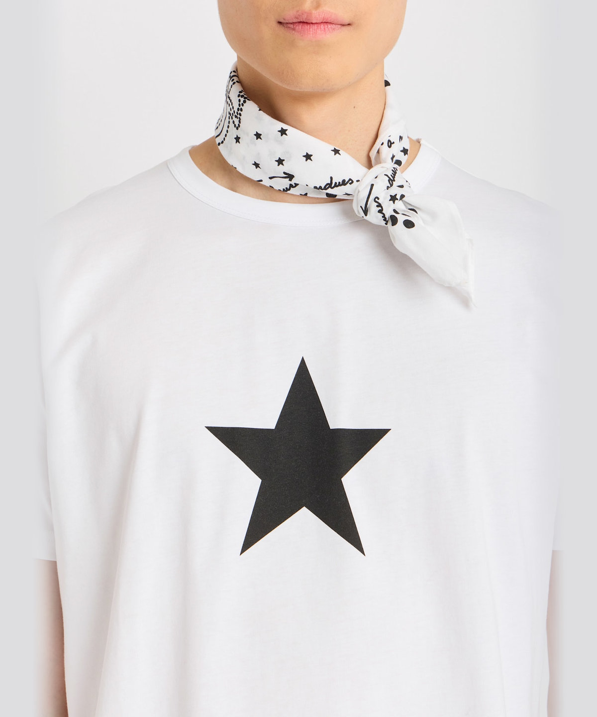 HOMME メンズ メンズ アイコニック プリント コットン 半袖 Tシャツ "Etoile" ホワイト
