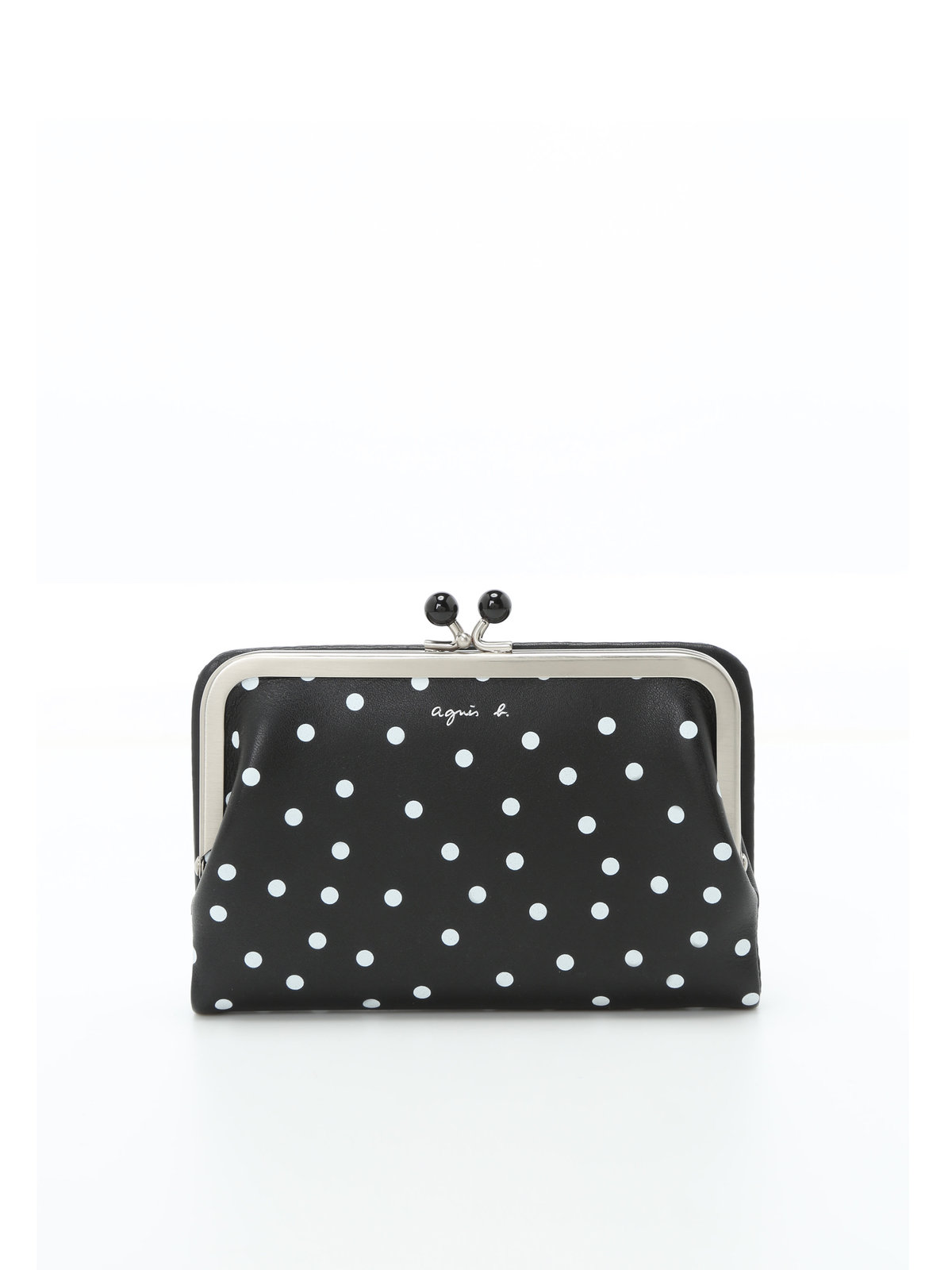 VOYAGE ウィメンズ バッグ＆ウォレット ドット レザー がま口 ウォレット ”Irene” PAW07A-01 ブラック