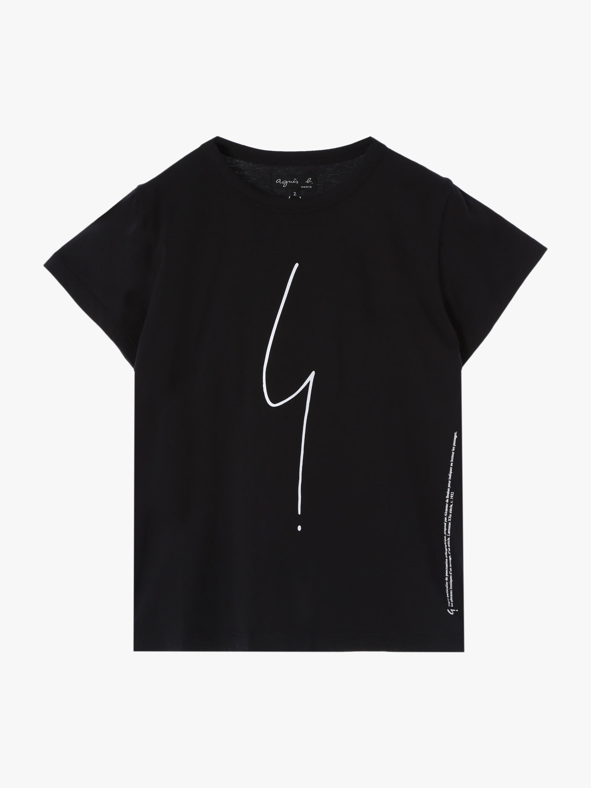 FEMME ウィメンズ アイコニック コットン 半袖 Tシャツ ”Point d'ironie” ブラック